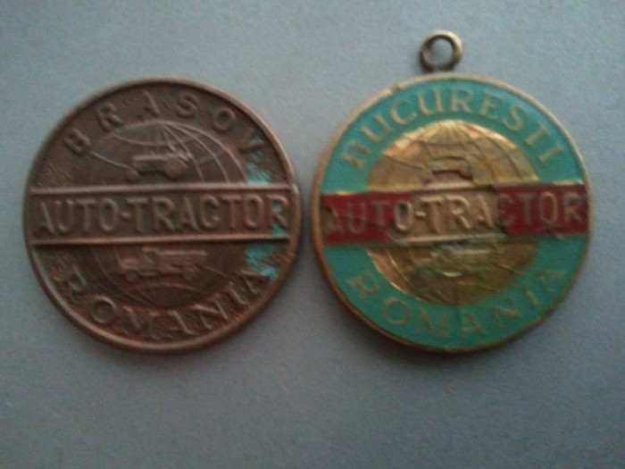 Lot 2 medalii Auto-tractor Rom&acirc;nia: Brașov și București