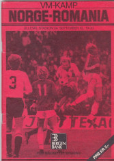 Program meci fotbal NORVEGIA - ROMANIA 24.09.1980 foto