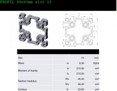 PROFIL ALUMINIU 90X90 MM SLOT 10MM, CNC, 3D PRINTER foto