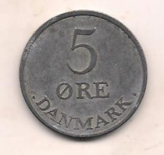 No(2) moneda-DANEMARCA -5 ORE 1957 foto