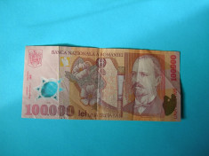 BANCNOTA 100000 LEI 2001 foto