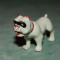 Jucarie figurina caine bulldog alb, plastic , 5 cm, colectie