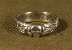 Inel vechi din argint SS Totenkopf Heinrich Himmler honour ring ww2 foto