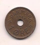 No(2) moneda-DANEMARCA -1 ORE 1934 foto