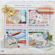 PAPUA NOUA GUINEE 1985 - CENTENARUL OFICIULUI POSTAL 1 M/SH ,NEOBLIT.- PNG 021