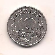 No(2) moneda-DANEMARCA -10 ORE 1966 foto