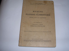 MANUAL DE ALGEBRA ELEMENTARA PENTRU CLASA A V-A SECUNDARA A HOLLINGER,RF7/2 foto