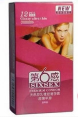 Glossy Ultra Thin Condoms Prezervative 12 bucati pe Cutie Six Sex Latex Premium Condom ! Livrare Gratuita ! foto