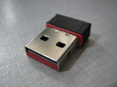 adaptor wireless minuscul 802.11b/g/n pe USB Wi-Fi Internet fara fir 150 Mbps foto
