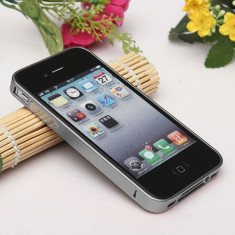 Husa metalica bumper protectie din ALUMINIU metal culoare gri cenusiu Iphone 4 4G 4S ! foto