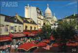 Carte postala FR024 Paris - La place du Tetre, a Montmarte, et les coupoles de la basilique du Sacre Coeur - necirculata [5], Franta