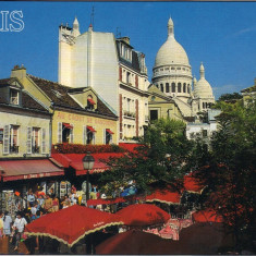 Carte postala FR024 Paris - La place du Tetre, a Montmarte, et les coupoles de la basilique du Sacre Coeur - necirculata [5]