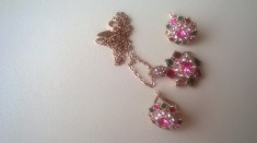 Set Crystal Flowers placat cu aur de 18 k foto