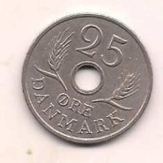 No(3) moneda-DANEMARCA -25 ORE 1968