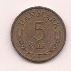 No(3) moneda-DANEMARCA -5 ORE 1972