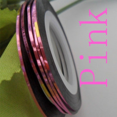 banda decorativa pentru modele unghii de culoare roz deschis, benzi decorative