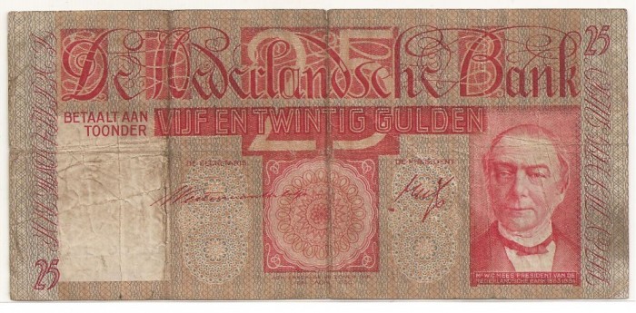 OLANDA 25 GULDENI 1935 Uzata