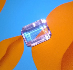 kunzit superb roz intens emerald cut pachistanez 100% natural!! ideal ptr inel sau pandantiv!! foto