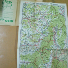 Brasov Fagaras Odorhei Sf. Gheorghe Miercurea Ciucului harta color conform impartirii administrative din 1928 Cartograf M. D. Moldoveanu