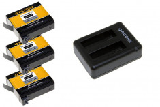 a PATONA | Incarcator DUAL USB+ 3 Acumulatori pt GoPro Hero 4 AHDBT-401 AHDBT401 foto