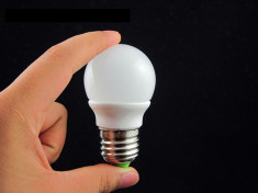 Bec cu LED 3W lumina alb rece E27 220v ideal pentru iluminat cu un consum super scazut foto