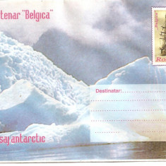 INTREG POSTAL 4817 ROMANIA, CENTENAR BELGICA, FILATELIE TEMATICA MARINA, PLIC OCAZIONAL, DATAT 1997, PEISAJ ANTARTIC, TIMBRU IMPRIMAT, NAVA, CORABIE.