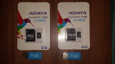 Vand card de memorie ADATA micro SD de 128 GB + adaptor SD + adaptor stick USB foto