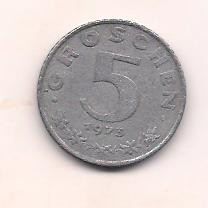 No(2) moneda-AUSTRIA -5 Groschen 1973 foto