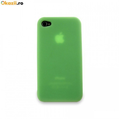 Bumper husa silicon iPhone 4 4s verde foto