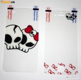 Folie protectie fata si spate Cute Skull iPhone 4 4s, Anti zgariere, iPhone 4/4S, Apple