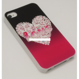 Husa bumper iPhone 4 4S love flower OFHi4J009, Negru