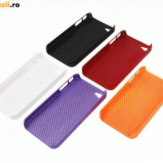 Husa bumper iPhone 4 4s perforata portocalie