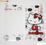 Folie protectie fata si spate Cute Hello Kitty iPhone 4 4s, Anti zgariere, iPhone 4/4S, Apple