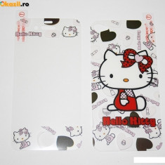 Folie protectie fata si spate Cute Hello Kitty iPhone 4 4s