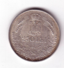 moneda argint-250 LEI ROMANIA 1941-nsd-nihil sine deo foto