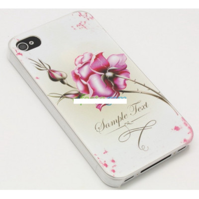 Husa bumper iPhone 4 4S pink rose OFHi4NJ018 foto