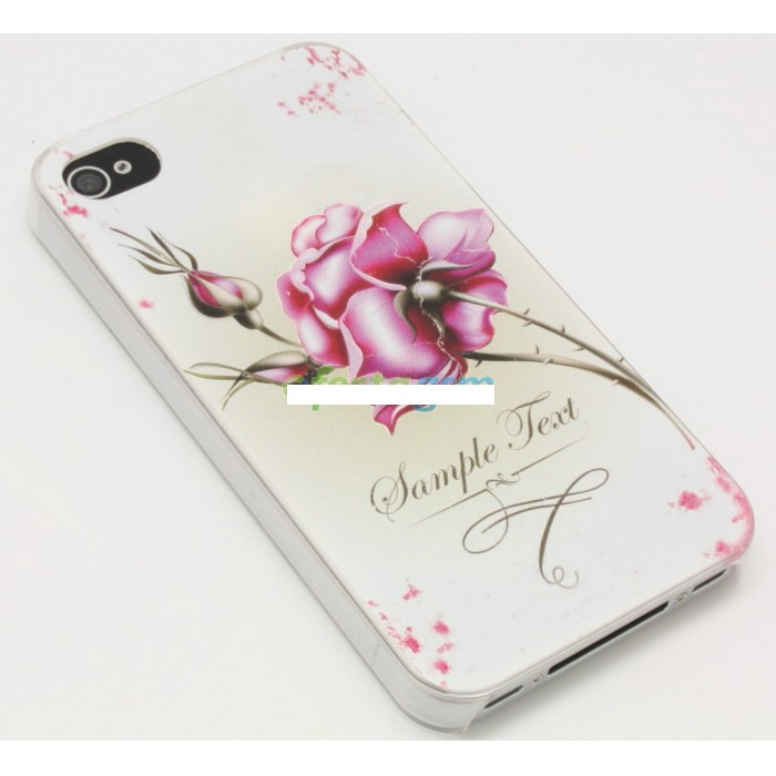 Husa bumper iPhone 4 4S pink rose OFHi4NJ018
