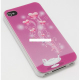 Husa bumper iPhone 4 4S tea love OFHi4NJ010, Negru