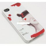 Husa bumper iPhone 4 4S love is blind OFHi4NJ017, Negru