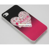 Husa bumper iPhone 4 4S love flower, Alb