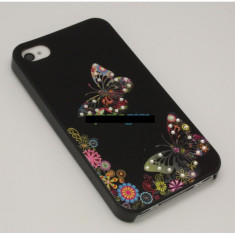 Husa bumper iPhone 4 4S night butterflies Swarovski OFHi4J006