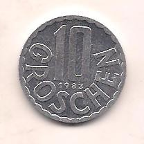 No(3) moneda-AUSTRIA -10 Groschen 1983 foto