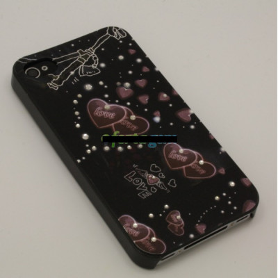 Husa bumper iPhone 4 4S love night Swarovski OFHi4J007 foto