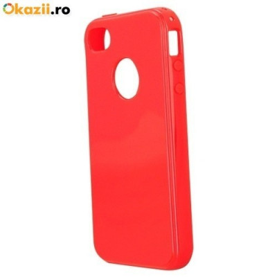 Bumper husa silicon iPhone 4 4s red foto