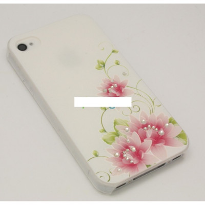 Husa bumper iPhone 4 4s pure flower Swarovski OFHi4J010 foto