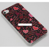 Husa bumper iPhone 4 4S valentines love OFHi4NJ008, Negru
