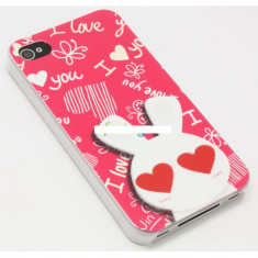 Husa bumper iPhone 4 4S love white bunny OFHi4NJ012