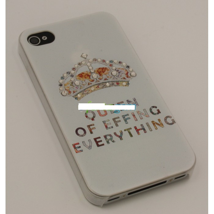 Husa bumper iPhone 4 4S queen of effing Swarovski OFHi4J002