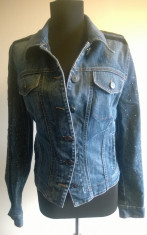 ROCCOBAROCCO, Geaca Fashion Dama, Jeans Pictat, 100% Original, foto