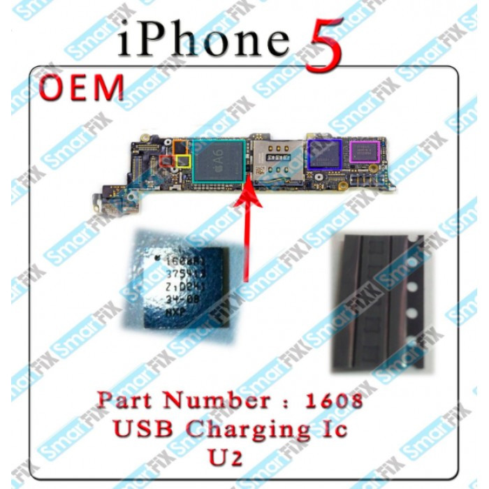 IC chip incarcare iPhone 5 5s 5c U2 1608